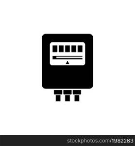 Electric Meter. Flat Vector Icon. Simple black symbol on white background. Electric Meter Flat Vector Icon