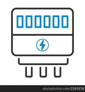 Electric Meter Icon. Editable Bold Outline With Color Fill Design. Vector Illustration.