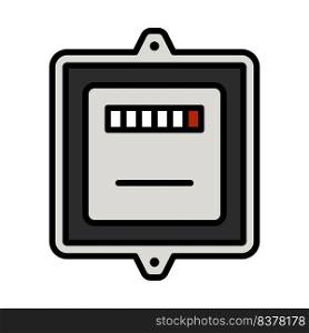 Electric Meter Icon. Editable Bold Outline With Color Fill Design. Vector Illustration.