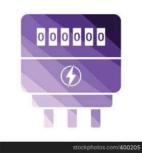 Electric meter icon. Flat color design. Vector illustration.