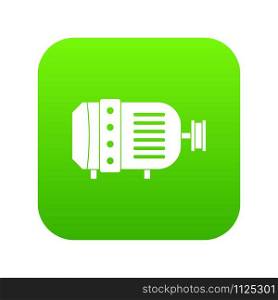 Electric motor icon digital green for any design isolated on white vector illustration. Electric motor icon digital green