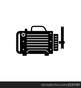 Electric Motor Icon, Electric Magnetic Motor Icon Vector Art Illustration