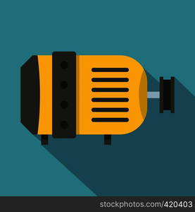 Electric motor icon. Flat illustration of electric motor vector icon for web. Electric motor icon, flat style