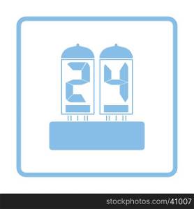 Electric numeral lamp icon. Blue frame design. Vector illustration.