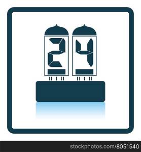 Electric numeral lamp icon. Shadow reflection design. Vector illustration.