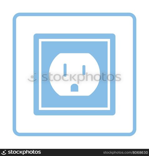 Electric outlet icon. Blue frame design. Vector illustration.