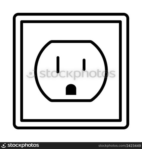 Electric Outlet Icon. Bold outline design with editable stroke width. Vector Illustration.