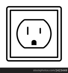 Electric Outlet Icon. Bold outline design with editable stroke width. Vector Illustration.