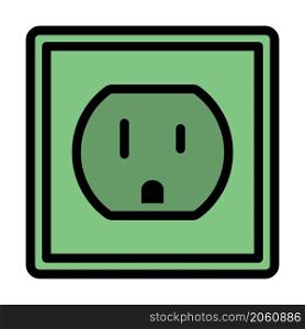 Electric Outlet Icon. Editable Bold Outline With Color Fill Design. Vector Illustration.