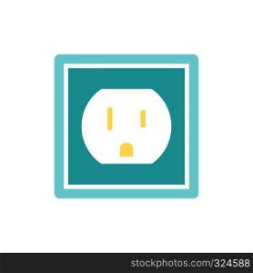 Electric outlet icon. Flat color design. Vector illustration.