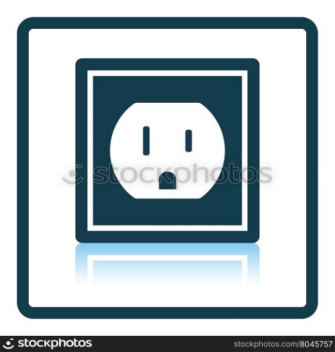 Electric outlet icon. Shadow reflection design. Vector illustration.