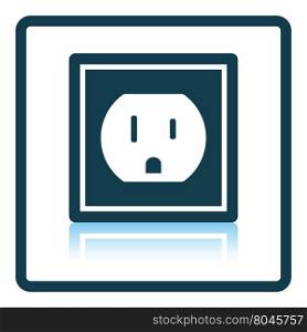 Electric outlet icon. Shadow reflection design. Vector illustration.