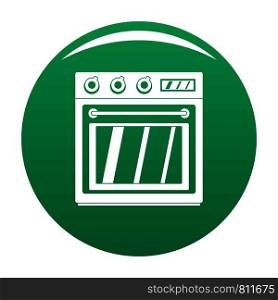 Electric oven icon. Simple illustration of electric oven vector icon for any design green. Electric oven icon vector green