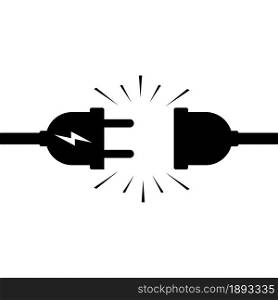 Electric plug and socket icon design. Vector illustration