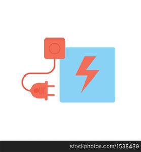 Electric plug, cord and socket interface icon. Creative sign from seo and development icons collection. Electric socket with a plug connection and disconnection concept.. Electric plug, cord and socket interface icon.
