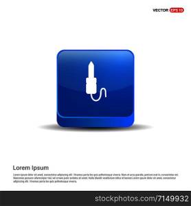 Electric plug icon - 3d Blue Button.
