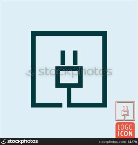 Electric plug icon. Electrical cable charge symbol. Vector illustration.. Electric plug icon