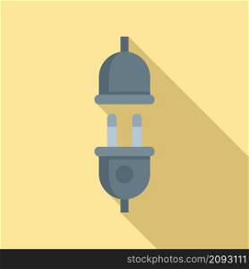 Electric plug icon flat vector. Socket power wire. Cable energy. Electric plug icon flat vector. Socket power wire