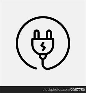 electric plug icon line style