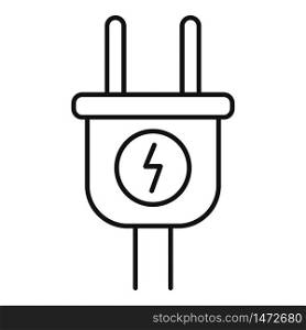 Electric plug icon. Outline electric plug vector icon for web design isolated on white background. Electric plug icon, outline style