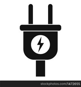 Electric plug icon. Simple illustration of electric plug vector icon for web design isolated on white background. Electric plug icon, simple style