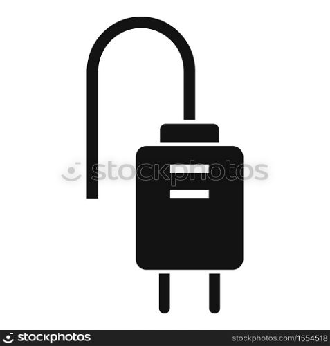 Electric plug icon. Simple illustration of electric plug vector icon for web design isolated on white background. Electric plug icon, simple style