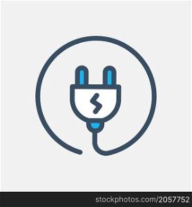 electric plug icon vector flat design