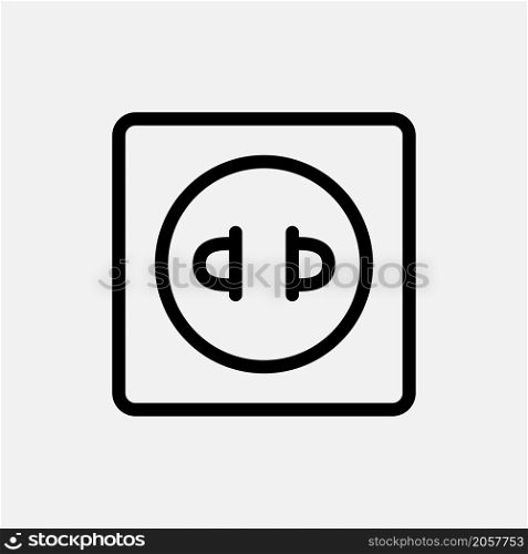 electric plug icon vector line style