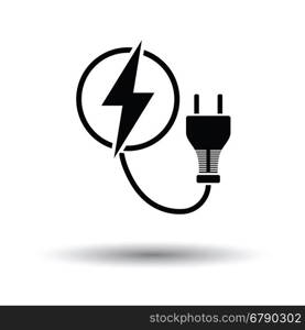 Electric plug icon. White background with shadow design. Vector illustration.