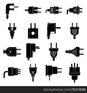 Electric plug icons set. Simple set of electric plug vector icons for web design on white background. Electric plug icons set, simple style