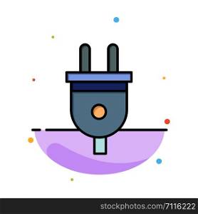 Electric, Plug, Power, Power Plug Abstract Flat Color Icon Template