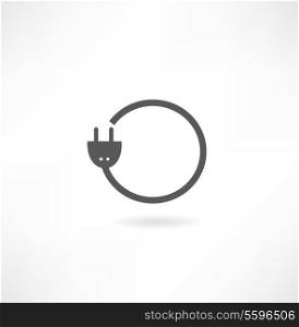 Electric plug - Vector icon isolated on white