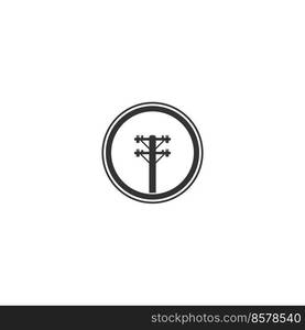  electric pole logo design vector illustration