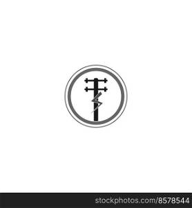  electric pole logo design vector illustration