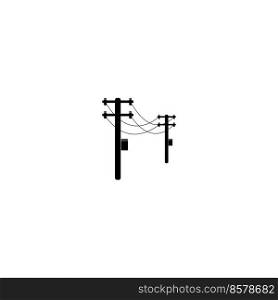 electric pole logo design vector illustration