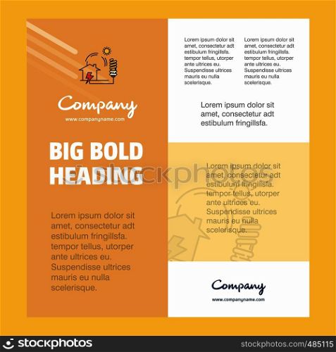 Electric power Business Company Poster Template. with place for text and images. vector background