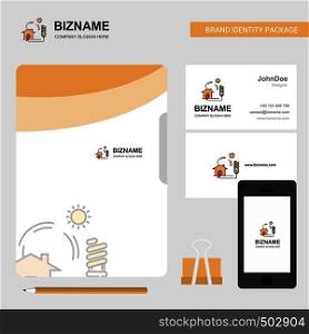 Electric power Business Logo, File Cover Visiting Card and Mobile App Design. Vector Illustration