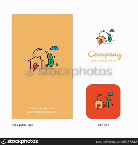 Electric power Company Logo App Icon and Splash Page Design. Creative Business App Design Elements