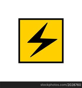 Electric power icon. Black symbol. Orange square. Warning sign. Nature background. Vector illustration. Stock image. EPS 10.. Electric power icon. Black symbol. Orange square. Warning sign. Nature background. Vector illustration. Stock image.