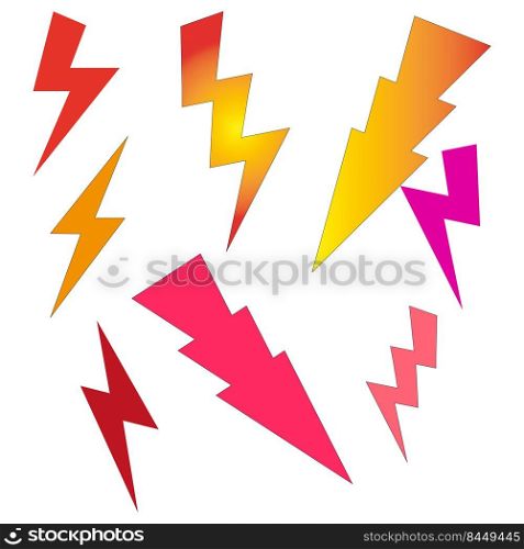 Electric power. Lightning icons. Vector illustration. Stock image. EPS 10.. Electric power. Lightning icons. Vector illustration. Stock image.
