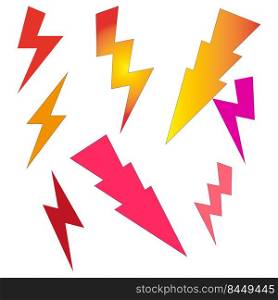 Electric power. Lightning icons. Vector illustration. Stock image. EPS 10.. Electric power. Lightning icons. Vector illustration. Stock image.