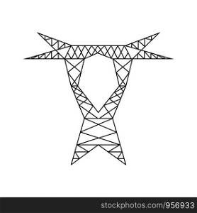 Electric power line tower pictogram. High voltage electric pylon icon. Power line symbol for web design. Vector illustration. Electric power line tower pictogram. High voltage electric pylon icon.