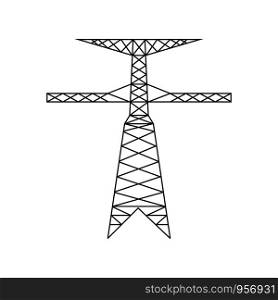 Electric power line tower pictogram. High voltage electric pylon icon. Power line symbol. Vector illustration. Electric power line tower pictogram. High voltage electric pylon icon.