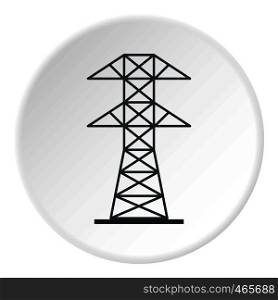 Electric power station icon in flat circle isolated on white background vector illustration for web. Electric power station icon circle