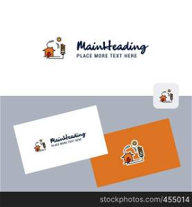 Electric power vector logotype with business card template. Elegant corporate identity. - Vector