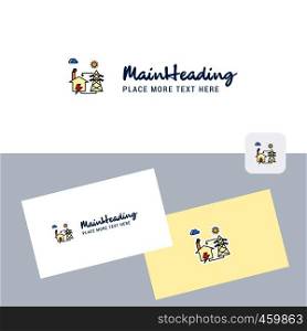 Electric power vector logotype with business card template. Elegant corporate identity. - Vector
