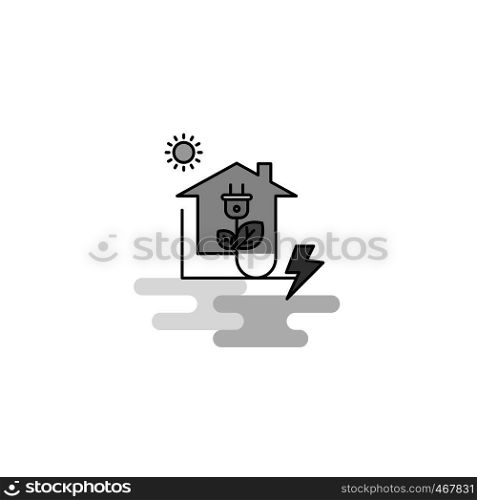 Electric power Web Icon. Flat Line Filled Gray Icon Vector