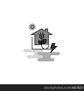 Electric power Web Icon. Flat Line Filled Gray Icon Vector