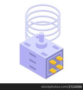 Electric refrigerator repair icon isometric vector. Electrical household. Fridge appliance. Electric refrigerator repair icon isometric vector. Electrical household