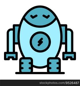 Electric robot icon outline vector. Future android. Game support color flat. Electric robot icon vector flat